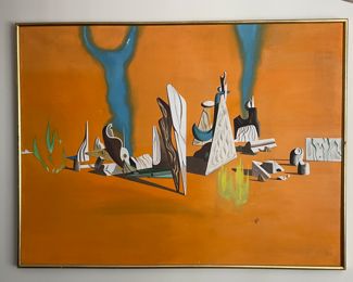 David Lockwood, Surrealism Dali-Style Oil on Canvas. Signed By Artist. Measures 48" W x 34" H. Photo 1 of 2.