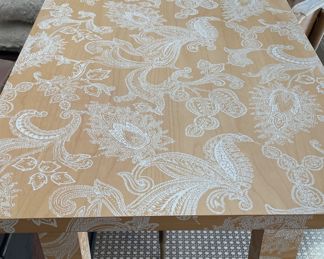 Stenciled Console-Style Bistro Table. Measures 95" W x 21" D x 42" H. Photo 2 of 3.