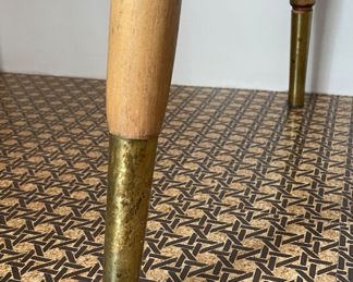 Set of 5 Mid-Century Bar Stools Upholstered in Plaid Fabric. Each Measures 17" x 17" with 32" Seat Height. Photo 5 of 5.