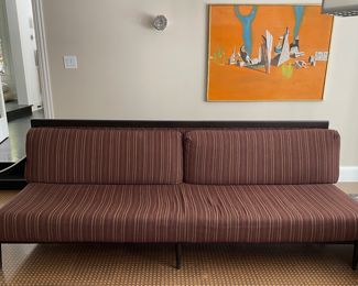 Three-Piece Mid Century Sectional-Style Sofa (Left Sofa Shown). Each Sofa Sections Measures 94" W x 33" D. Adjoining Low Side Table Not Pictured (YET!) Adjoins The Two. Photo 1 of 4.
