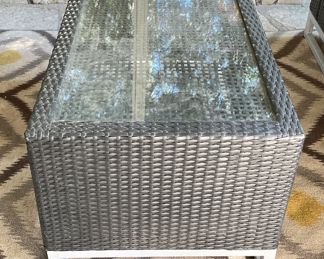 Woven All-Weather Coffee Table. Measures 20" x 23" x 19" H.