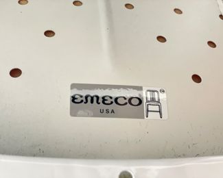 Set of 10 Emeco Navy Semi-Upholstered White Dining Chairs Each Measures 18" W x 16" D with 18" Seat Height. Photo 4 of 4.