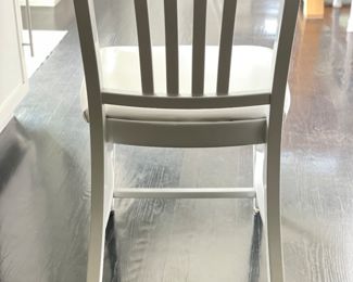 Set of 10 Emeco Navy Semi-Upholstered White Dining Chairs. Each Measures 18" W x 16" D with 18" Seat Height. Photo 3 of 4.