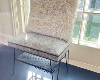 Vintage Chair Shown With Decorative Pillow.