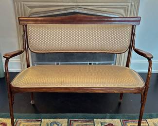 Mid-Century "Federal-Style" Upholstered Bench.