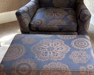 Haywood Wakefield Reupholstered Club Chair & Ottoman.