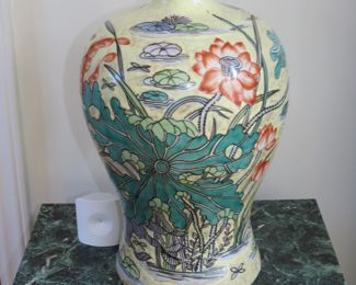 PAIR OF HAND PAINTED ASIAN VASES.