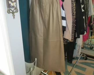 LEATHER MAXI SKIRT.