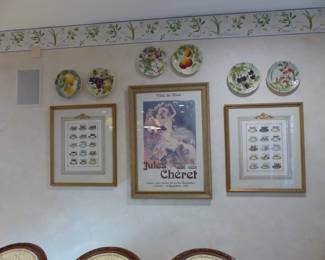 Framed art, hanging plates