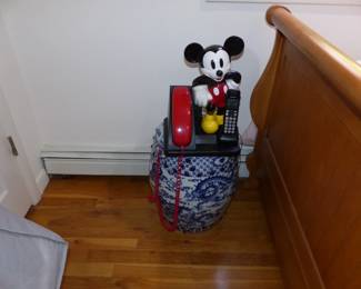 Mickey Mouse telephone, garden stool