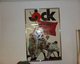 Framed sports memorabilia