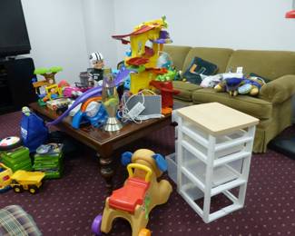 Kids toys, coffee table