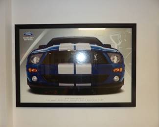 Framed car poster