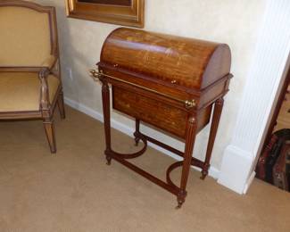 Inlaid wood bar cabinet