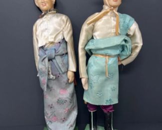 Antique Butonese Cloth & Mache Souvenir Folk Art Dolls