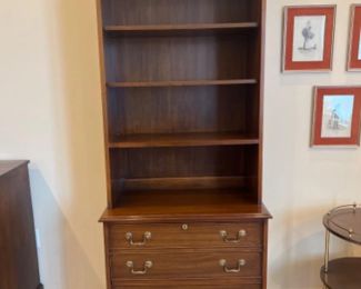 Vintage Mt Airy Solid Wood Office File Cabinet & Book Shelf