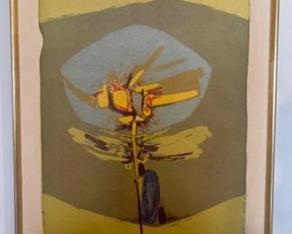 S/N 1964 Lyle Matoush 'Wallflower' Lithograph 11 of 15 - Portland Artist