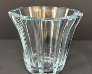 Orrefors Fluted Crystal Vase - Etched Base