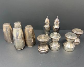 Vintage Sterling Salt & Pepper Shakers - 1 set Silver Tone - 378g Sterling