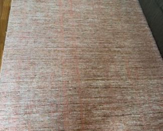 Salmon, Taupe, and Tan Woven Rug 61.5x90.5