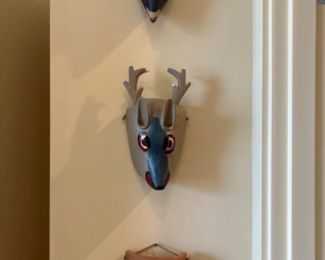 Animal Michoacan Mexico Carved Dance Masks - Folk Art