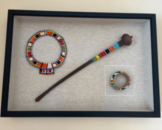 Framed Kenyan Maasai / Masai Ceremonial Pieces 