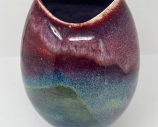 Signed Studio Art Drip Glaze Vase 10"T