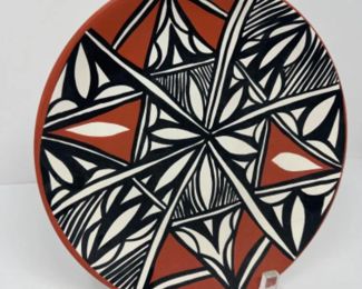Native American Style Pottery - Handmade - Geometric Design Pottery Dish