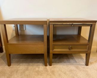 Vintage Drexel Mahogany End Tables w / Gold Detail