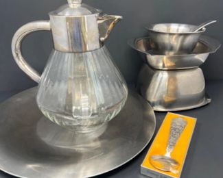 Stainless Scandinavian & Silver Plate Serving Items