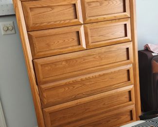 Full size Walnut Bedroom set with Headboard, Chest and Night Stand.