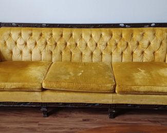 Vintage gold velvet sofa