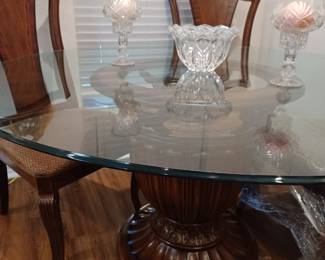 Dining room table and chairs, purchased at Freeds. Great detail!