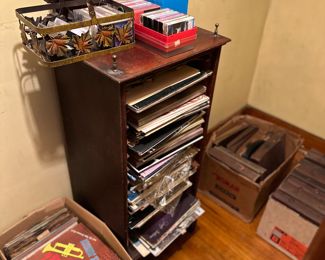 Records 78’s includes jazz, bluegrass, country, 33’s mixture of music, CDs, cassettes.
