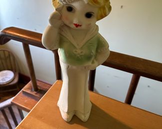 One of several chalk figurines