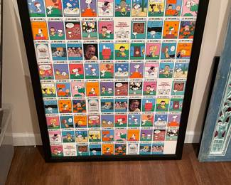 Framed Peanuts Uncut Trading Cards
