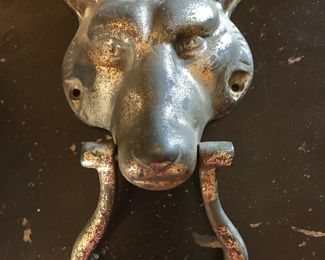 Solid brass wolf door knocker heavy