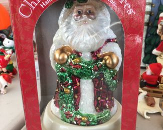 Large glass Santa ornament