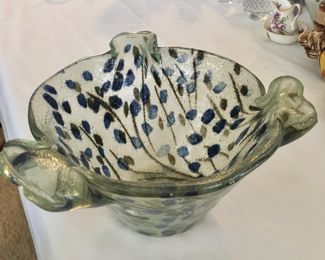 Handmade glass bowl-millefiori style