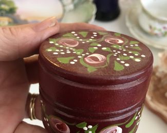 Small hand painted trinket box