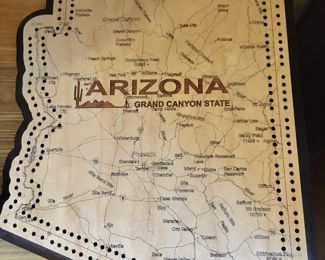 Hand-crafted Arizona cribbage board complete