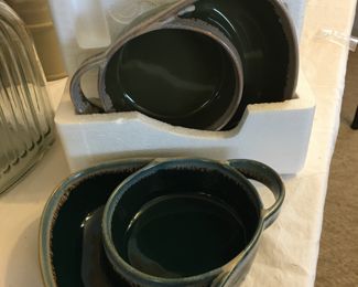 soup & crackers dishes - set of 2 - new-in-box