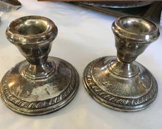 Sterling weighted candle holders