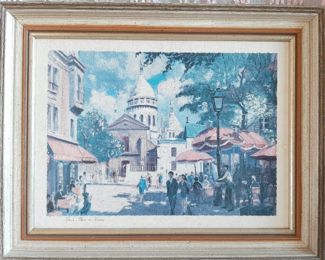 Mid century print in frame