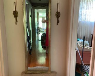 Vintage hallway mirror with marble top table