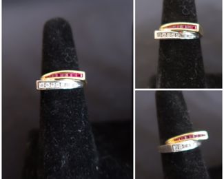 Diamond & Ruby 14k Gold Ladies Ring