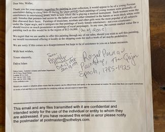 Mid 19th century Qajar Persian painting 37""x4'2"on canvas, depicting a dancer. "	Call for more information. 