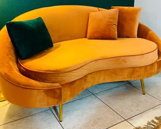 $700 
Velvet curved sofa Purchase OMARY 5'Lx3'3"x2'9"