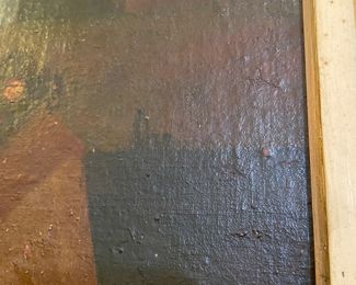 Mid 19th century Qajar Persian painting 37""x4'2"on canvas, depicting a dancer. "	Call for more information. 