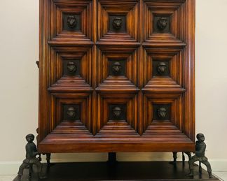 $2,400 
Alexander 42Hx 32Wx 16D cabinet with monkeys The Humourus chest Theodore Alexander 